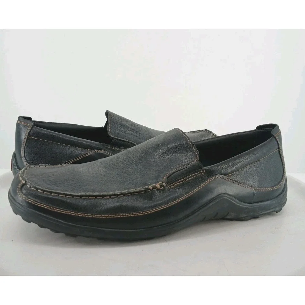 Cole Haan Venetian Driving Loafers Men's Size 14M Black Leather Moc-Toe Shoes C1